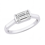 Wren engagement ring by Tiani Jewellery shown in rose gold, white gold and yellow gold.