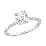 Althea engagement ring by Tiani Jewellery shown in rose gold, white gold and yellow gold.