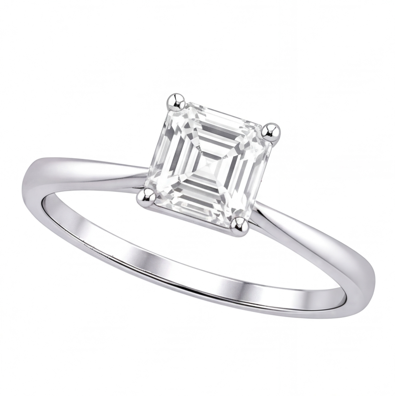 Galina engagement ring by Tiani Jewellery shown in rose gold, white gold and yellow gold.
