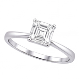 Galina engagement ring by Tiani Jewellery shown in rose gold, white gold and yellow gold.