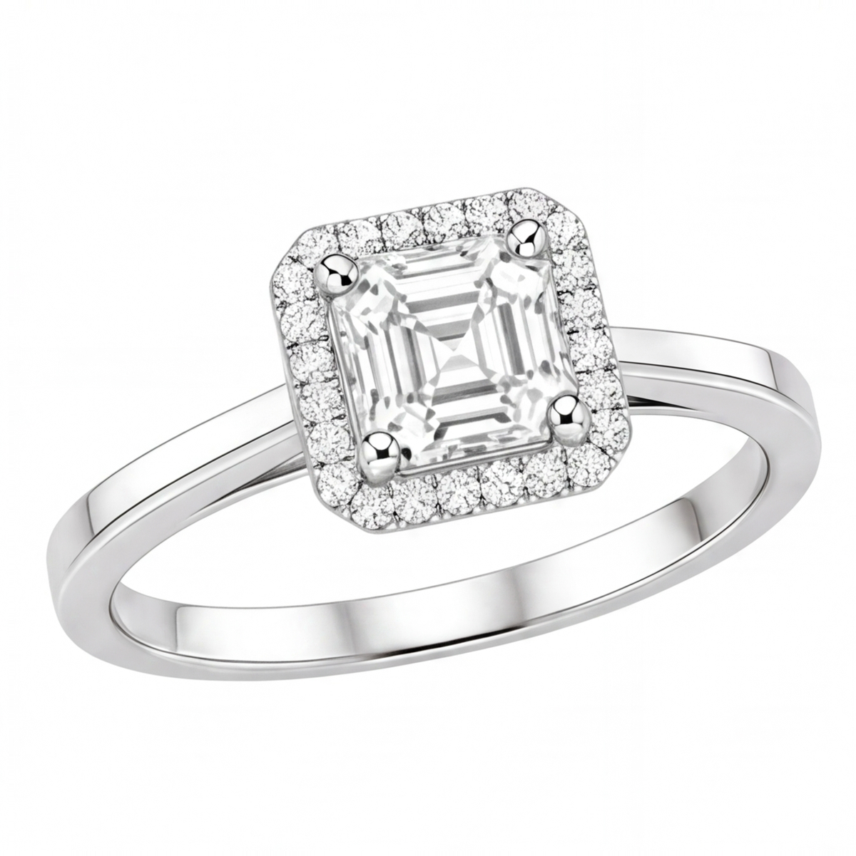 Zelia engagement ring by Tiani Jewellery shown in rose gold, white gold and yellow gold.