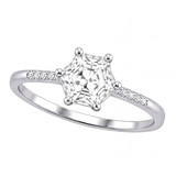 Mireille engagement ring by Tiani Jewellery shown in rose gold, white gold and yellow gold.