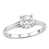 Primrose engagement ring by Tiani Jewellery shown in rose gold, white gold and yellow gold.