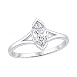 Zora engagement ring by Tiani Jewellery shown in rose gold, white gold and yellow gold.