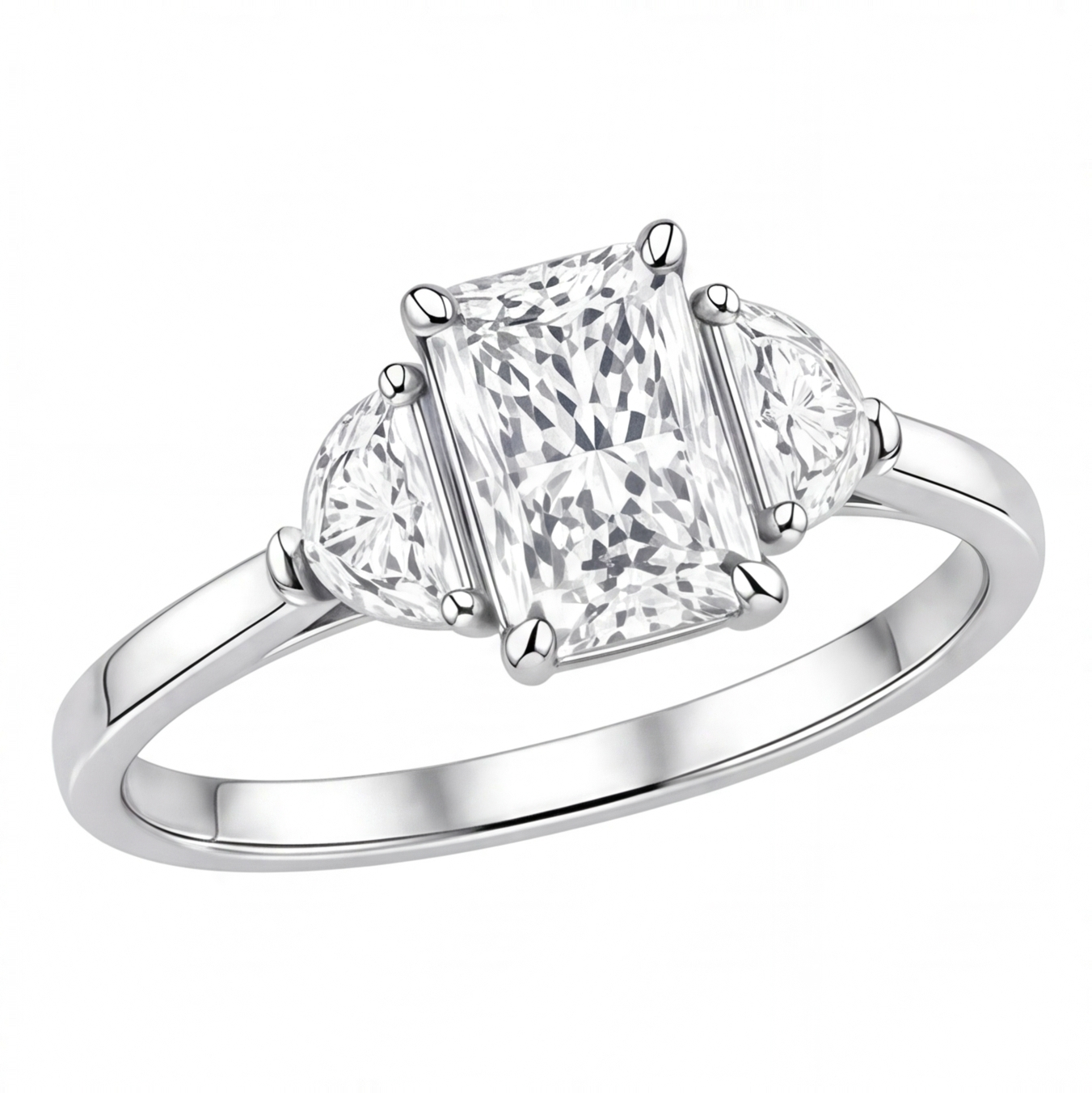 Ulani engagement ring by Tiani Jewellery shown in rose gold, white gold and yellow gold.