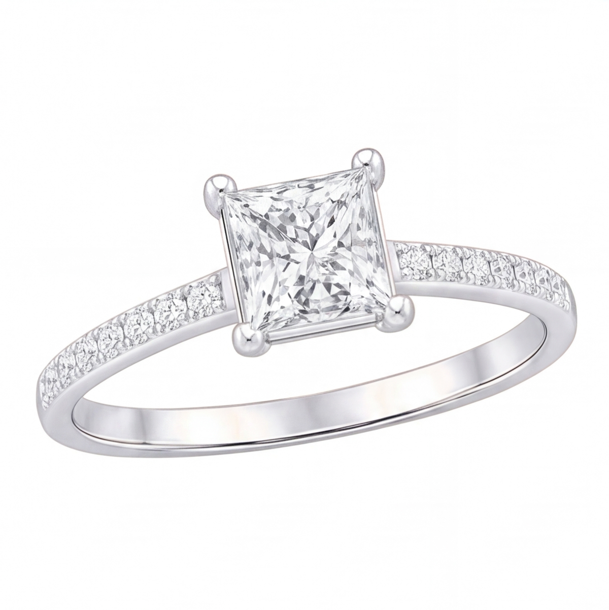 Solene engagement ring by Tiani Jewellery shown in rose gold, white gold and yellow gold.