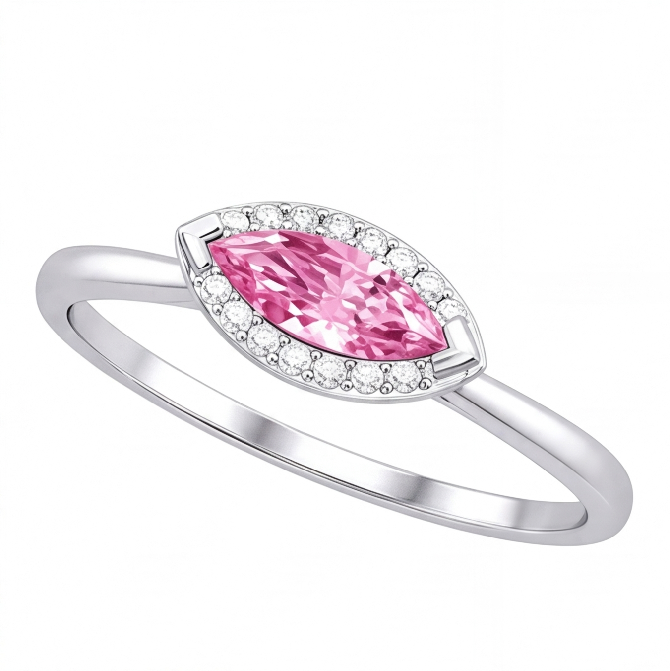 Hestia engagement ring by Tiani Jewellery shown in rose gold, white gold and yellow gold.