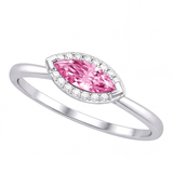 Hestia engagement ring by Tiani Jewellery shown in rose gold, white gold and yellow gold.