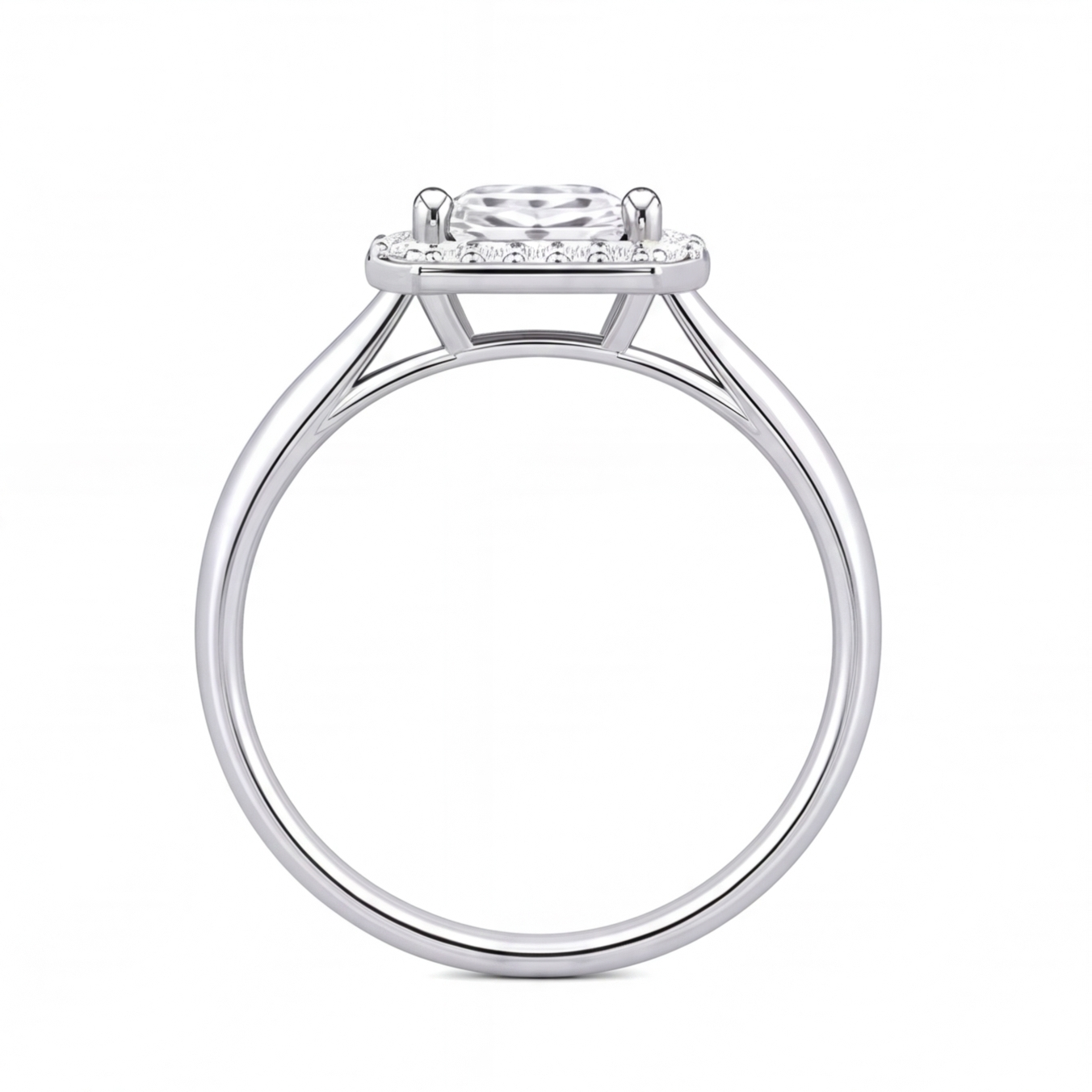 Katia engagement ring by Tiani Jewellery shown in rose gold, white gold and yellow gold.