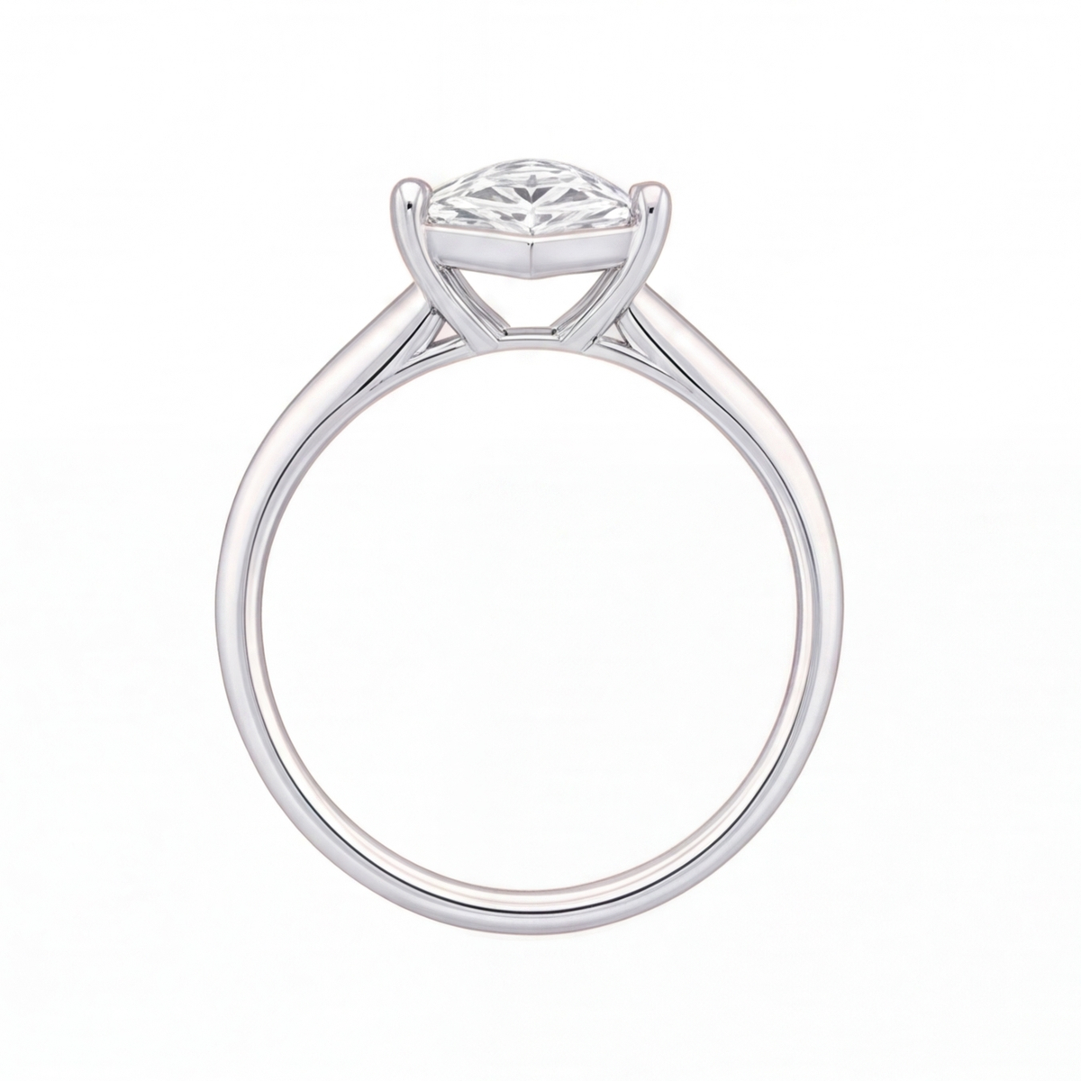 Carlotta engagement ring by Tiani Jewellery shown in rose gold, white gold and yellow gold.