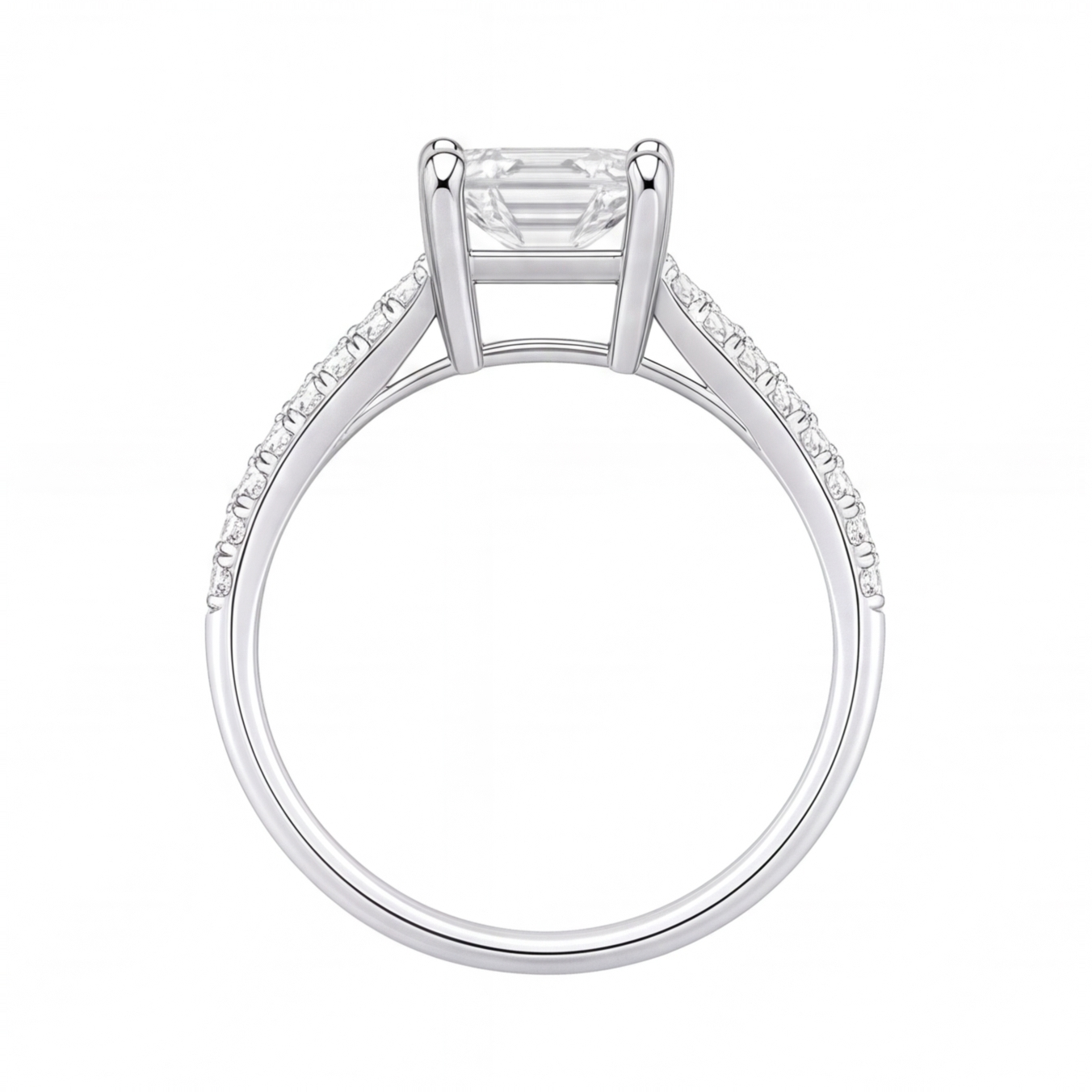 Elspeth engagement ring by Tiani Jewellery shown in rose gold, white gold and yellow gold.