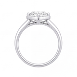 Mireya hexagon diamond halo engagement ring by Tiani Jewellery shown in rose gold, white gold and yellow gold.