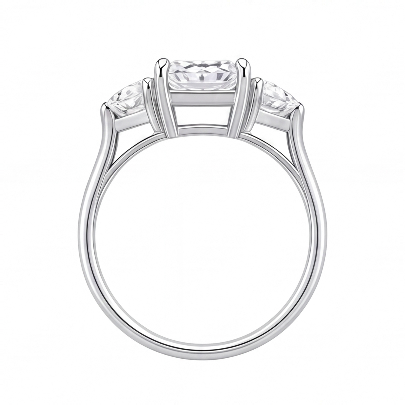 Ulani engagement ring by Tiani Jewellery shown in rose gold, white gold and yellow gold.