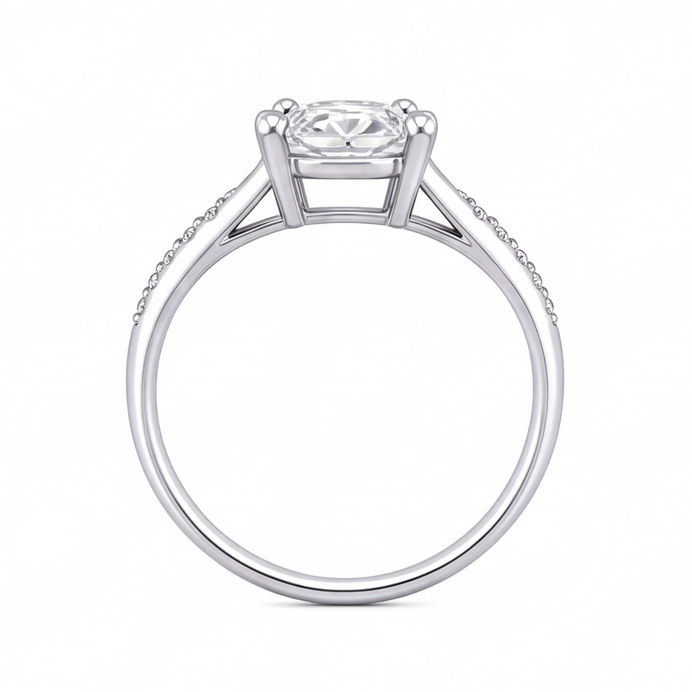 Mireille engagement ring by Tiani Jewellery shown in rose gold, white gold and yellow gold.