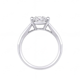 Sarai round diamond flat band engagement ring by Tiani Jewellery shown in rose gold, white gold and yellow gold.