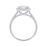Jocasta engagement ring by Tiani Jewellery shown in rose gold, white gold and yellow gold.