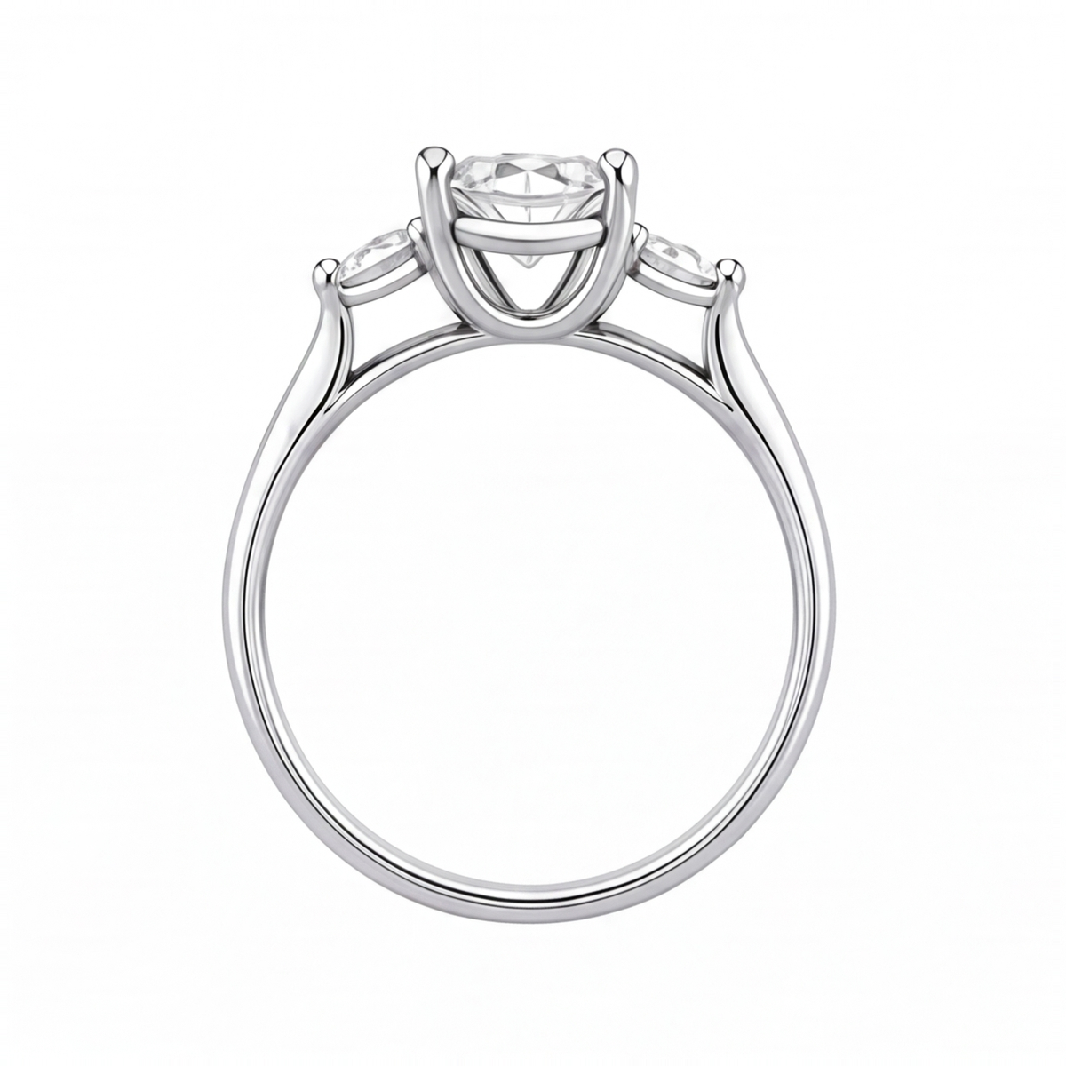 Larissa engagement ring by Tiani Jewellery shown in rose gold, white gold and yellow gold.