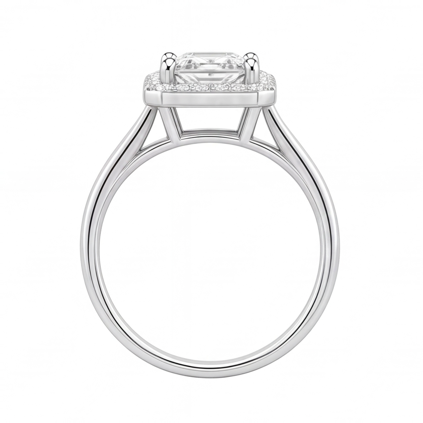 Zelia engagement ring by Tiani Jewellery shown in rose gold, white gold and yellow gold.