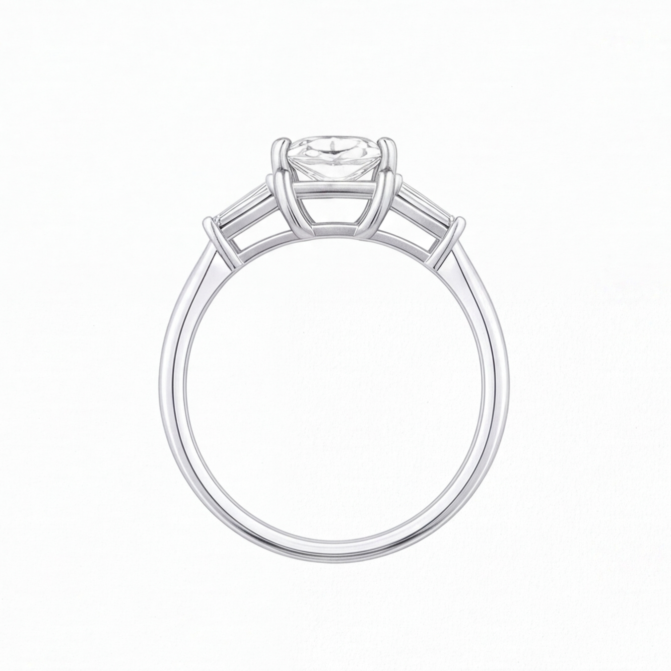 Faye engagement ring by Tiani Jewellery shown in rose gold, white gold and yellow gold.