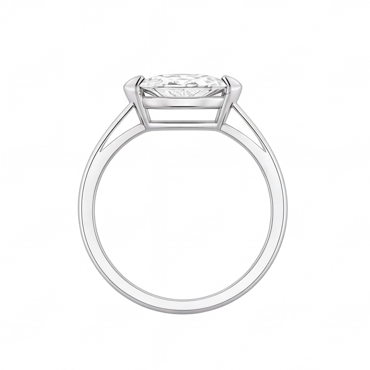 Renata east-west marquise diamond engagement ring by Tiani Jewellery shown in rose gold, white gold and yellow gold.