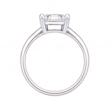 Yuna Asscher diamond solitaire engagement ring by Tiani Jewellery shown in rose gold, white gold and yellow gold.