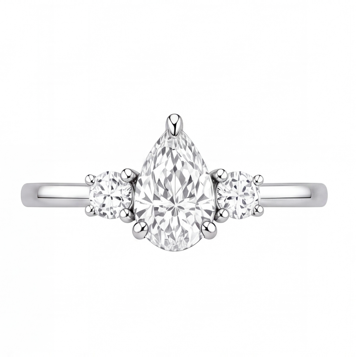Larissa engagement ring by Tiani Jewellery shown in rose gold, white gold and yellow gold.