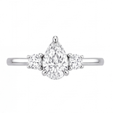 Larissa engagement ring by Tiani Jewellery shown in rose gold, white gold and yellow gold.