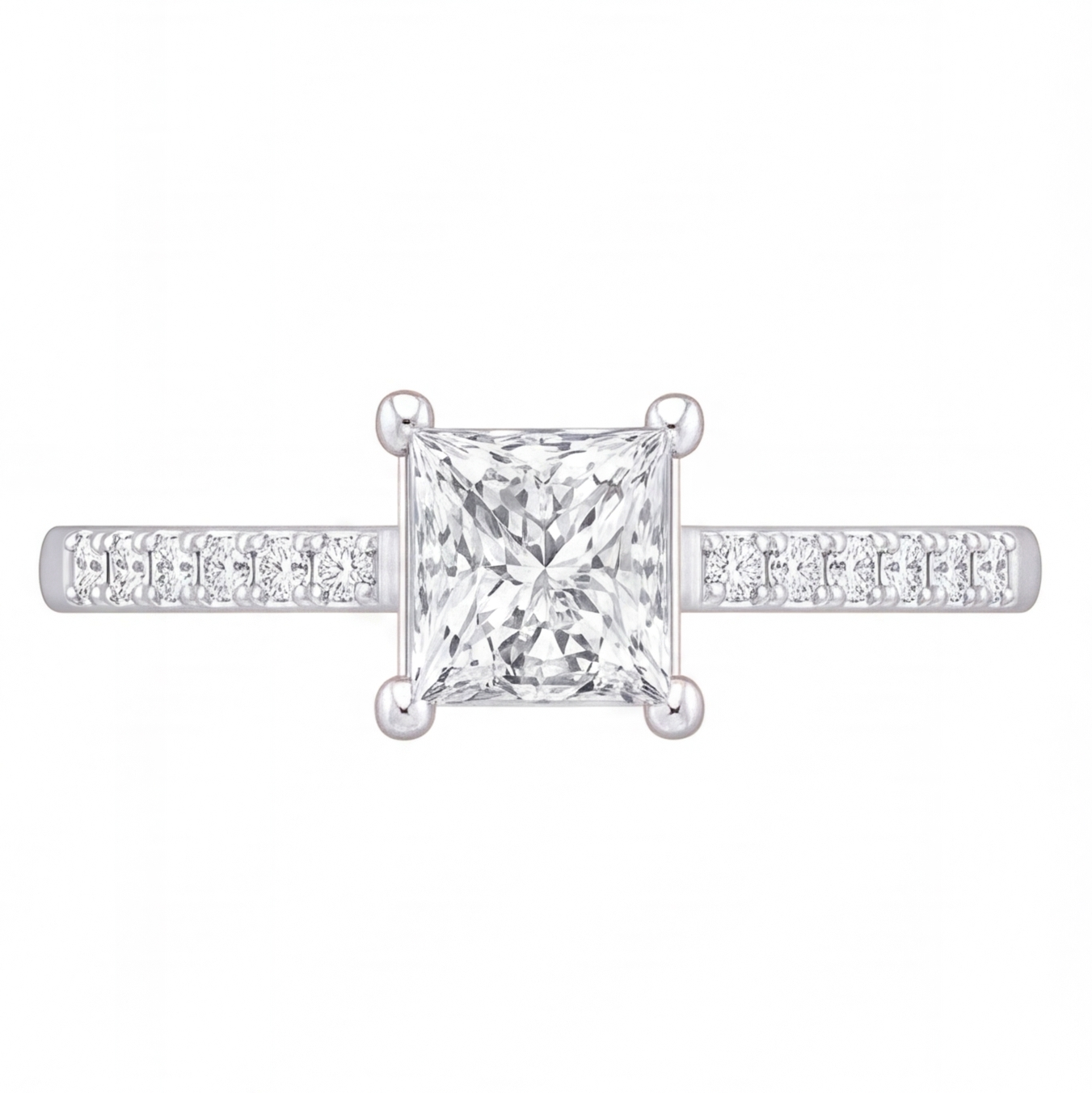 Solene engagement ring by Tiani Jewellery shown in rose gold, white gold and yellow gold.
