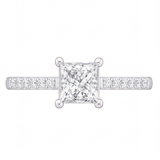 Solene engagement ring by Tiani Jewellery shown in rose gold, white gold and yellow gold.