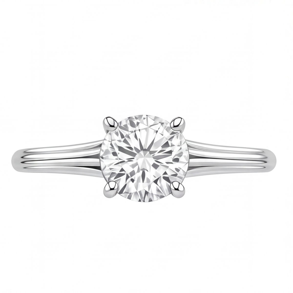 Primrose engagement ring by Tiani Jewellery shown in rose gold, white gold and yellow gold.