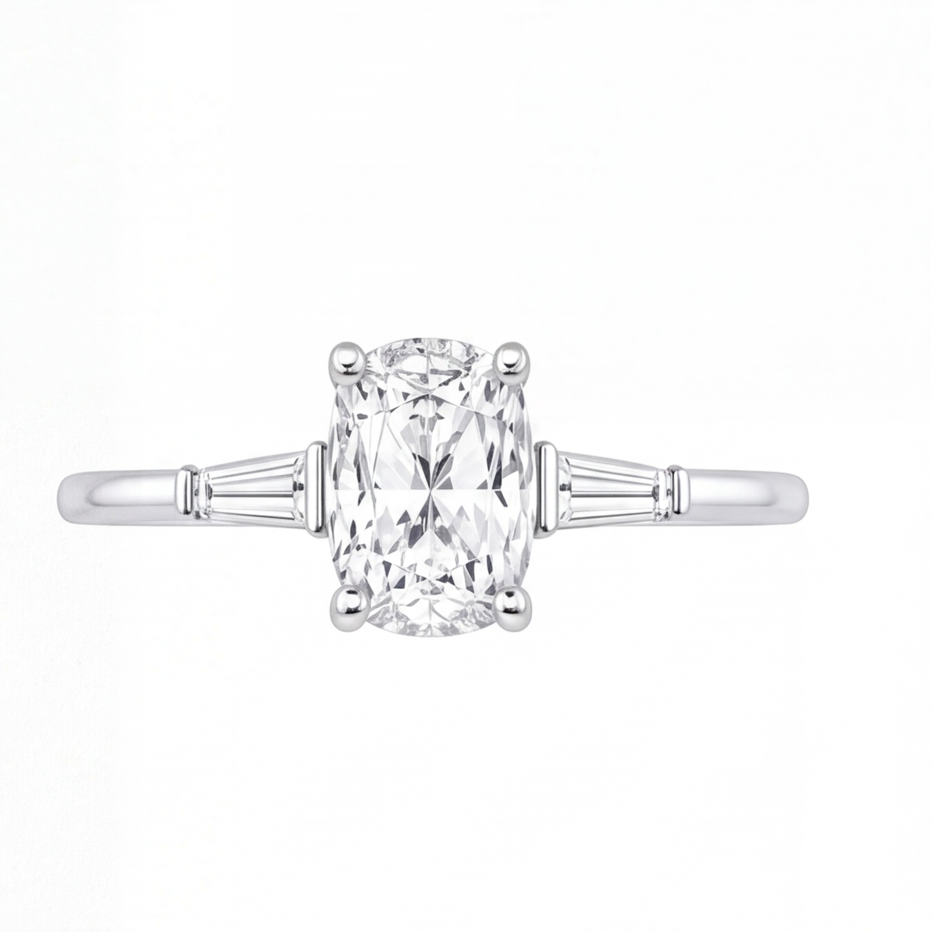 Faye engagement ring by Tiani Jewellery shown in rose gold, white gold and yellow gold.