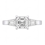 Celine engagement ring by Tiani Jewellery shown in rose gold, white gold and yellow gold.