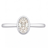 Veda engagement ring by Tiani Jewellery shown in rose gold, white gold and yellow gold.