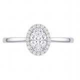 Jocasta engagement ring by Tiani Jewellery shown in rose gold, white gold and yellow gold.