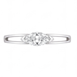 Renata east-west marquise diamond engagement ring by Tiani Jewellery shown in rose gold, white gold and yellow gold.