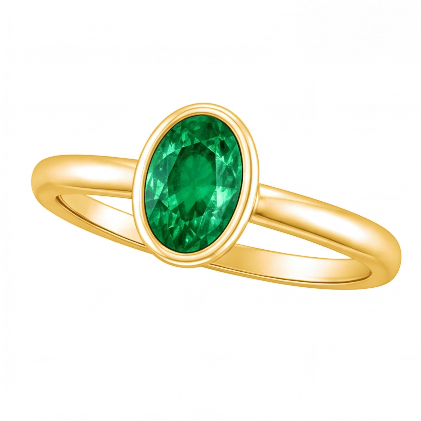 Arianwen green oval gemstone bezel engagement ring by Tiani Jewellery in rose gold, white gold and yellow gold.
