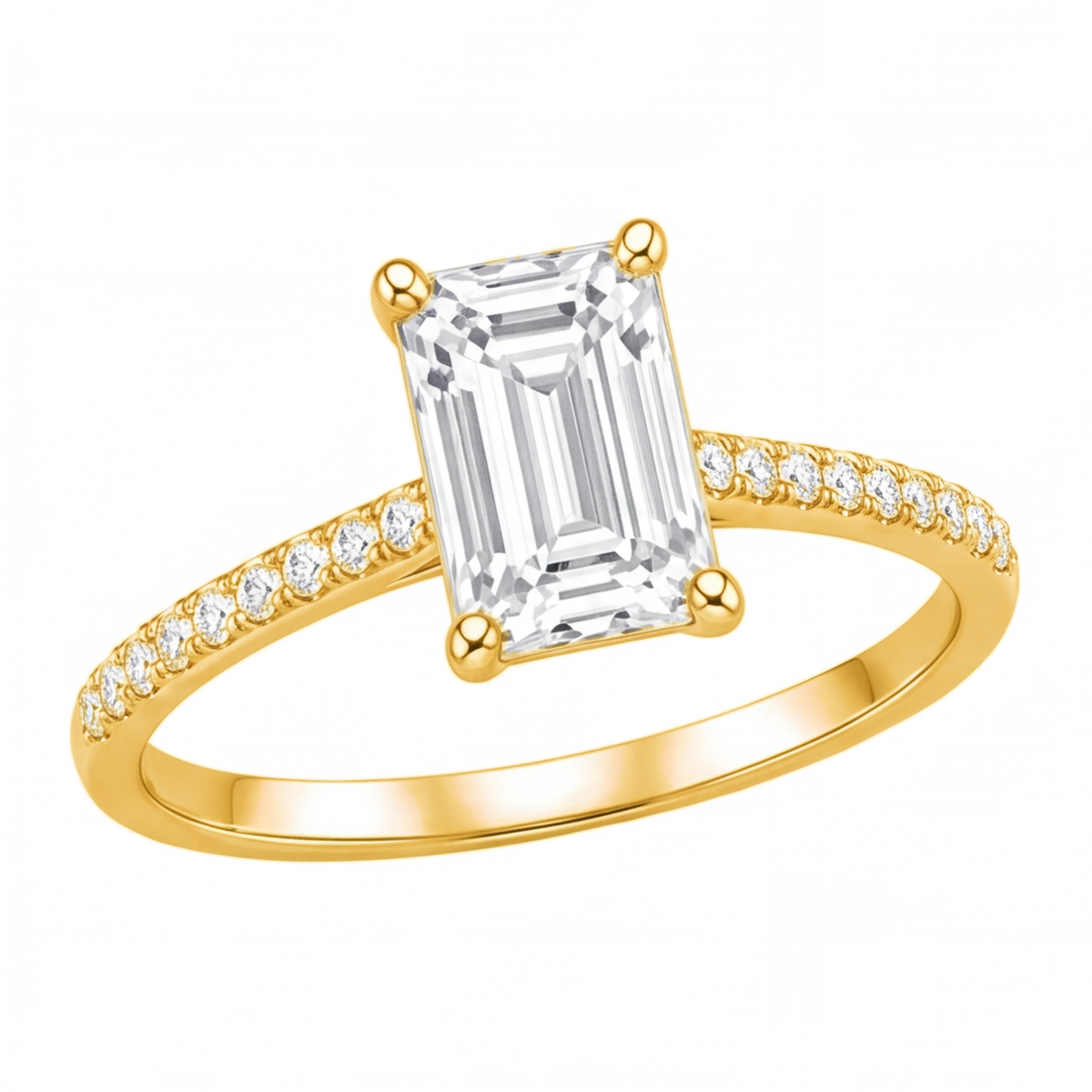 Elspeth engagement ring by Tiani Jewellery shown in rose gold, white gold and yellow gold.