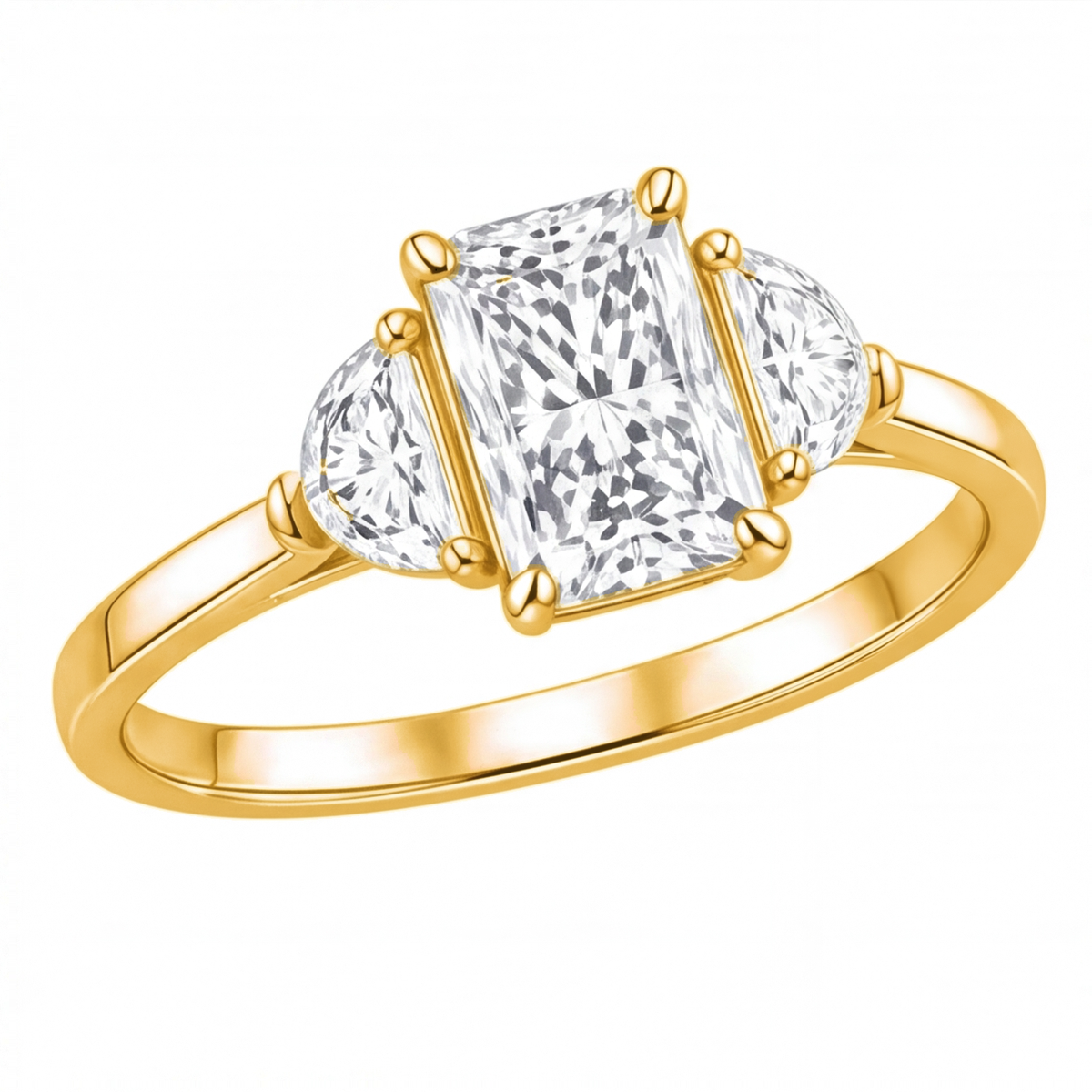 Ulani engagement ring by Tiani Jewellery shown in rose gold, white gold and yellow gold. 