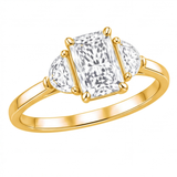 Ulani engagement ring by Tiani Jewellery shown in rose gold, white gold and yellow gold. 