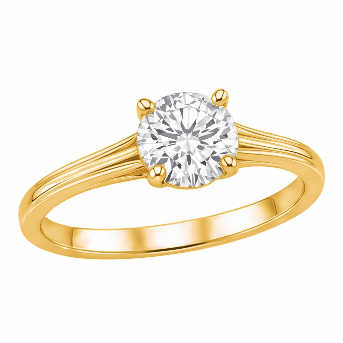 Primrose engagement ring by Tiani Jewellery shown in rose gold, white gold and yellow gold.