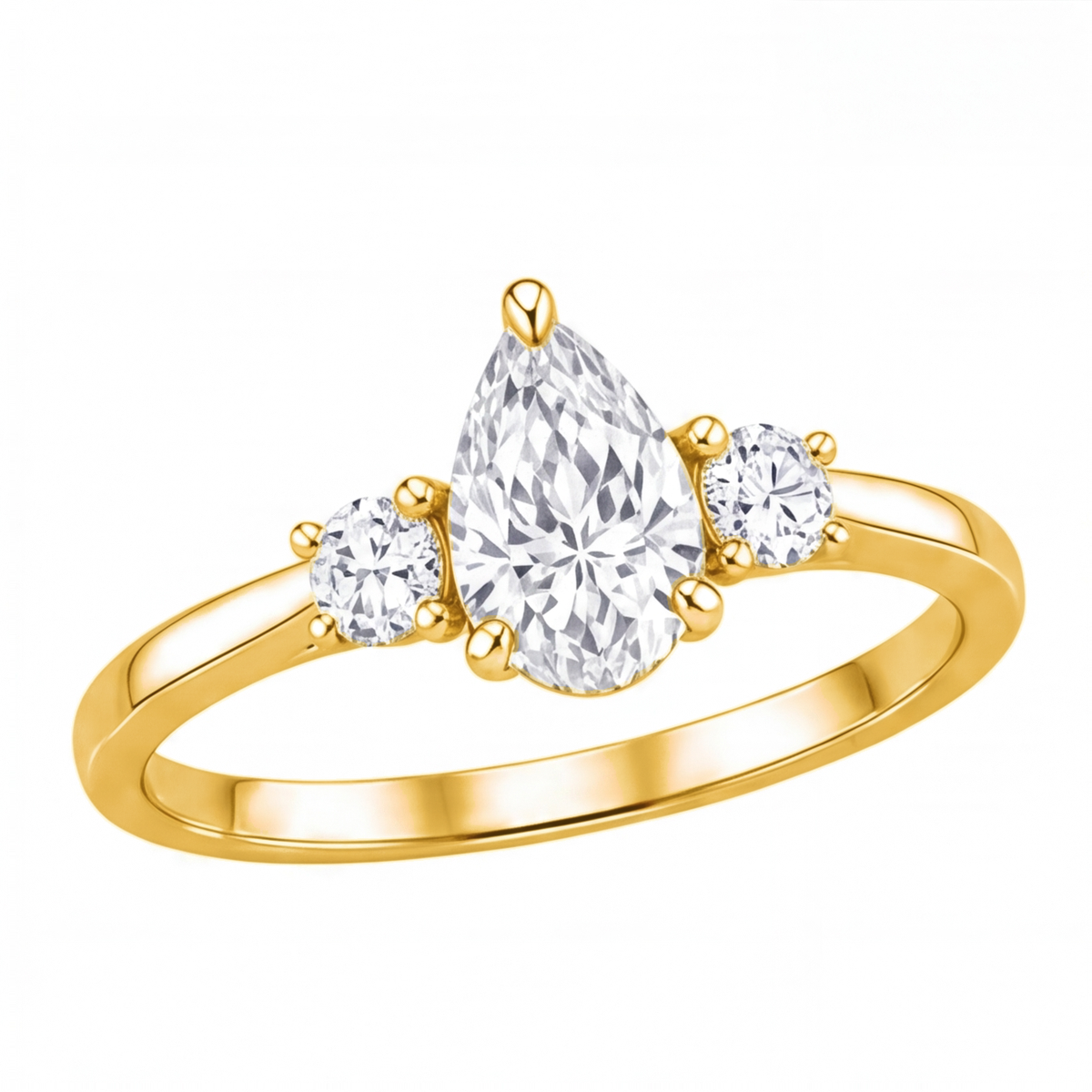 Larissa engagement ring by Tiani Jewellery shown in rose gold, white gold and yellow gold.