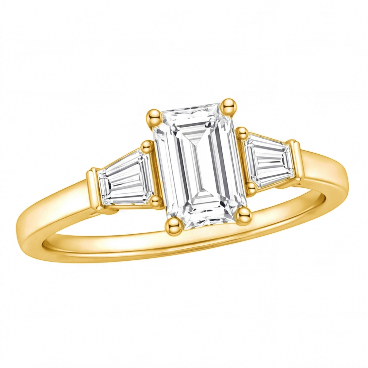 Aster engagement ring by Tiani Jewellery shown in rose gold, white gold and yellow gold.