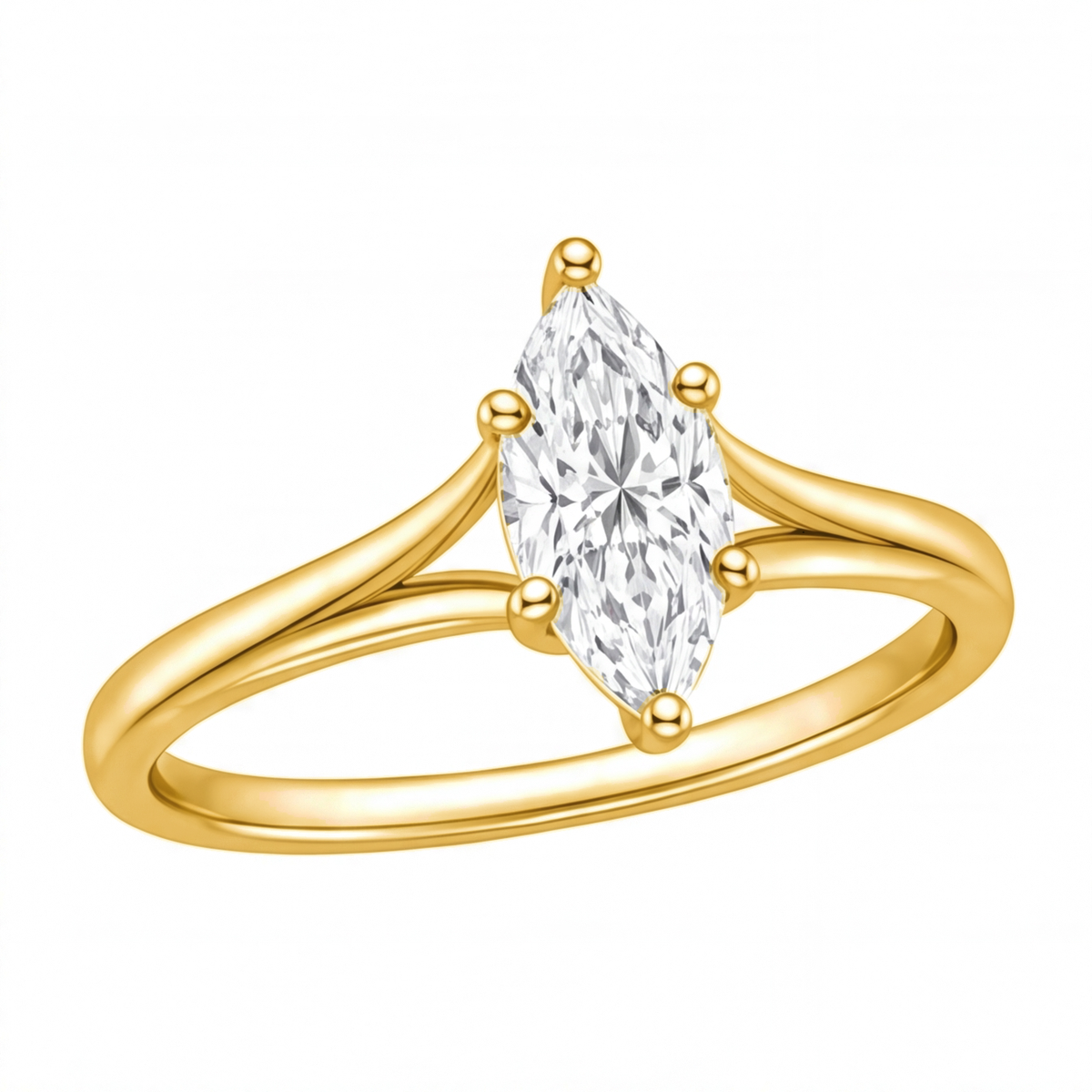 Yolanda engagement ring by Tiani Jewellery shown in rose gold, white gold and yellow gold.