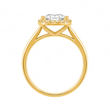Jocasta engagement ring by Tiani Jewellery shown in rose gold, white gold and yellow gold.