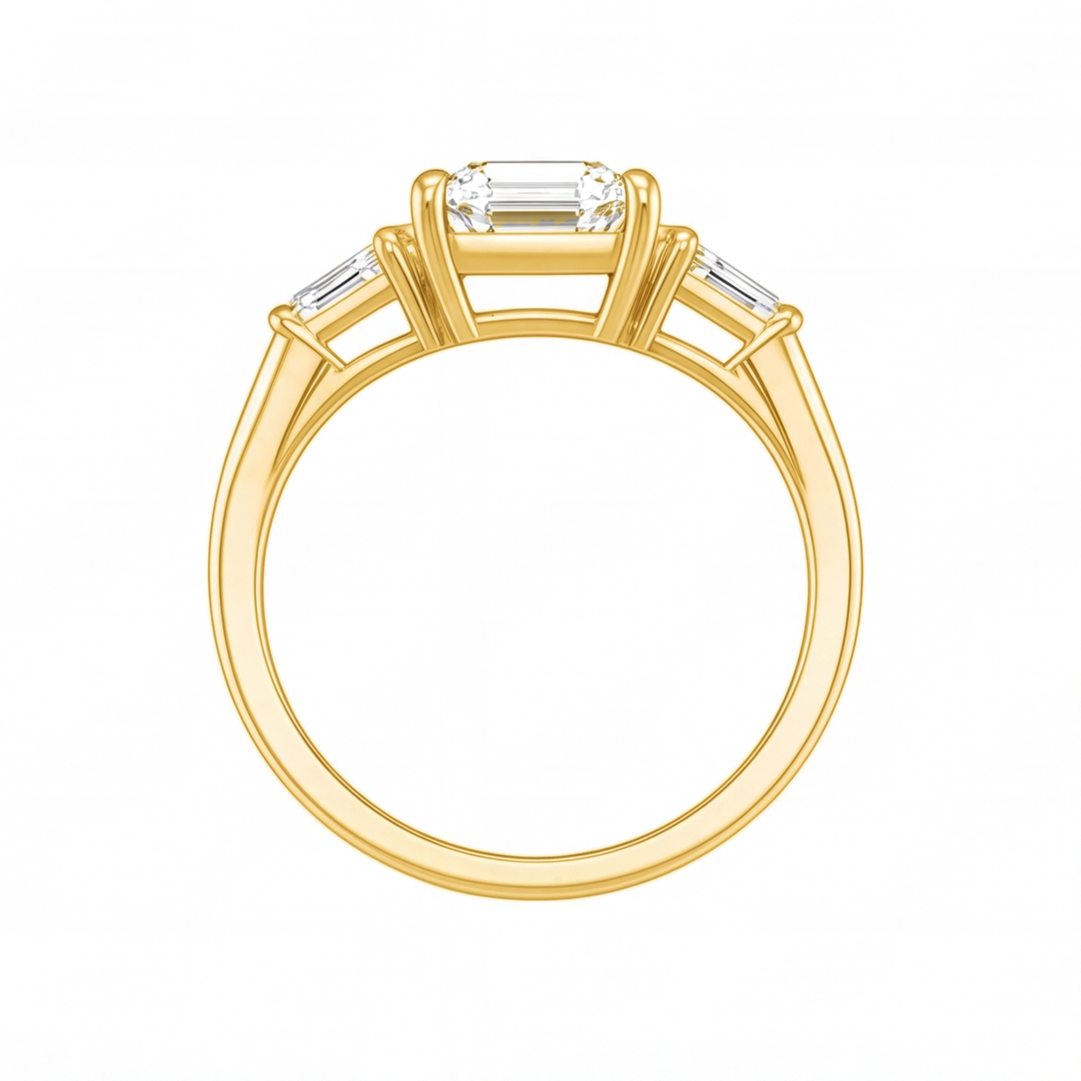 Celine engagement ring by Tiani Jewellery shown in rose gold, white gold and yellow gold.