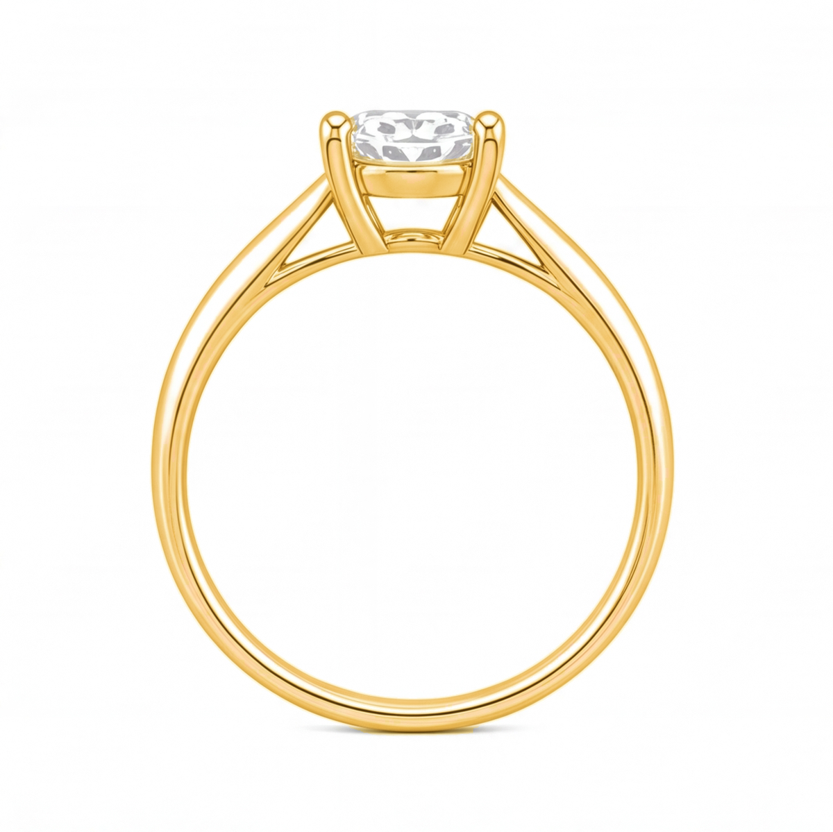 Oona engagement ring by Tiani Jewellery shown in rose gold, white gold and yellow gold.