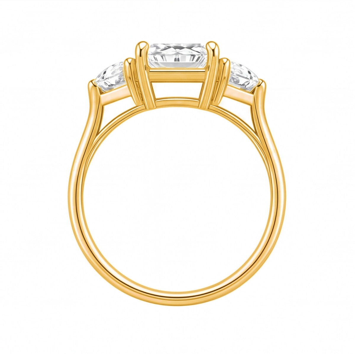 Ulani engagement ring by Tiani Jewellery shown in rose gold, white gold and yellow gold.