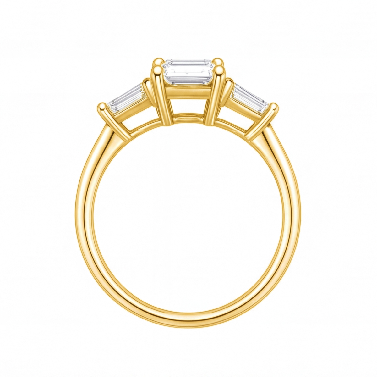 Aster engagement ring by Tiani Jewellery shown in rose gold, white gold and yellow gold.