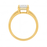 Demelza radiant diamond flat band engagement ring by Tiani Jewellery in rose gold, white gold and yellow gold.