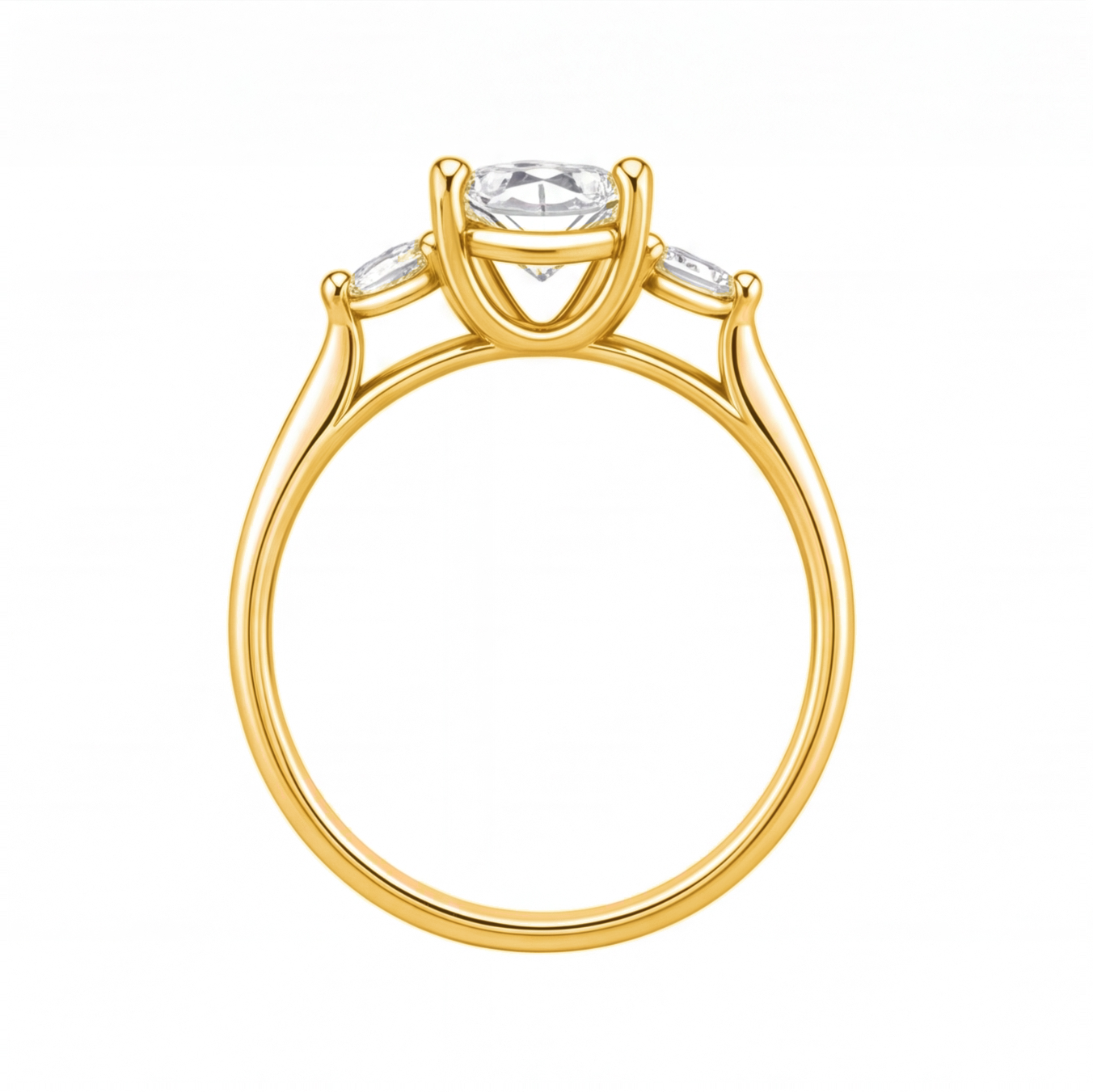 Larissa engagement ring by Tiani Jewellery shown in rose gold, white gold and yellow gold.